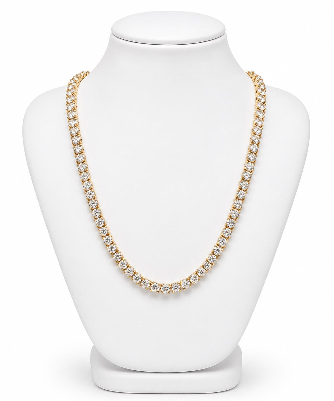 Colar Riviera Nice dourado com zircônias brilhantes e fecho ajustável