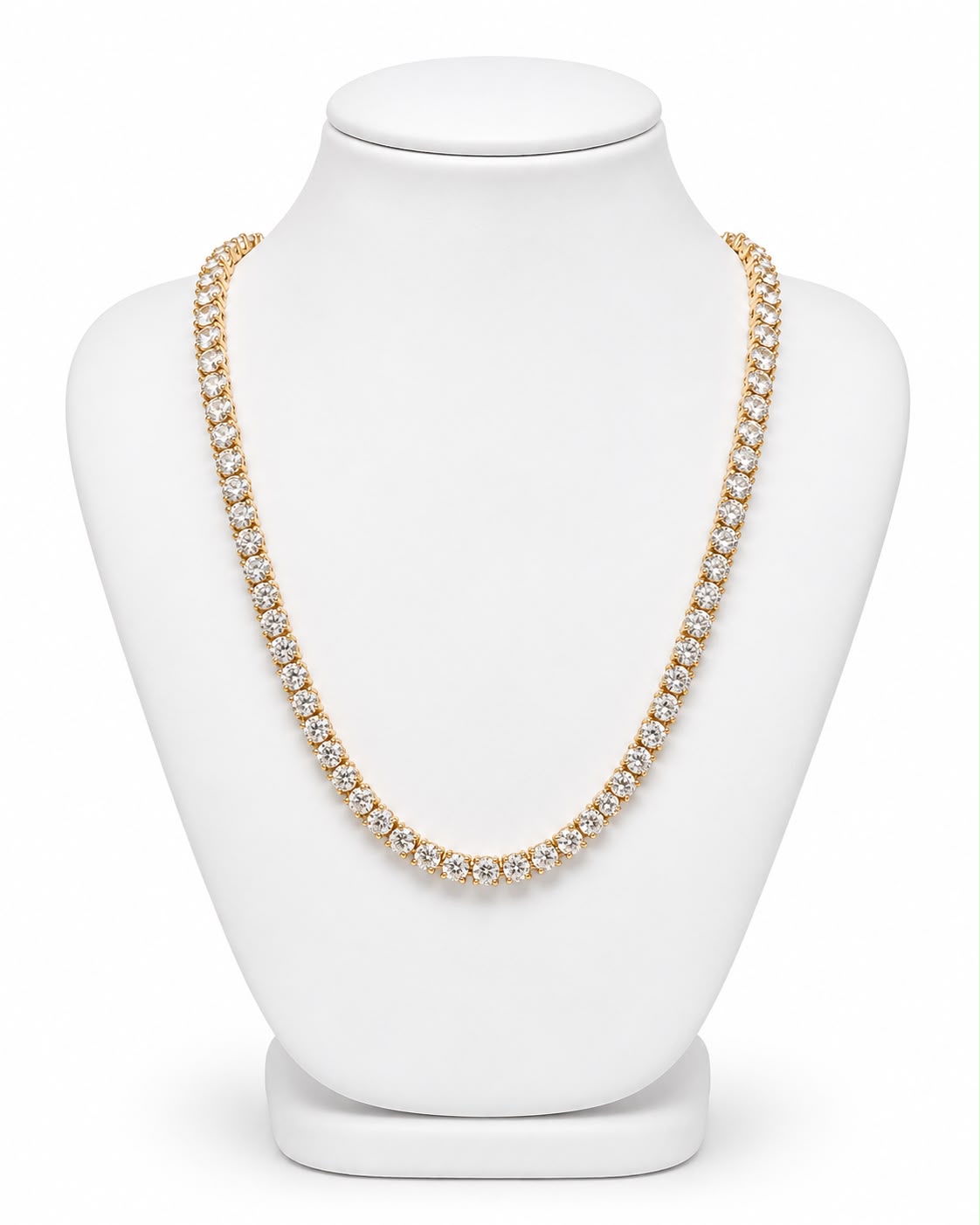 Colar Riviera Nice dourado com zircônias brilhantes e fecho ajustável