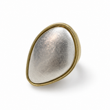 Anel Sulia oval com aro dourado e interior prateado