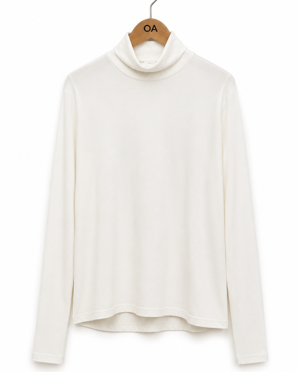 Blusa de tricô Ana Estela branca de gola alta e mangas longas