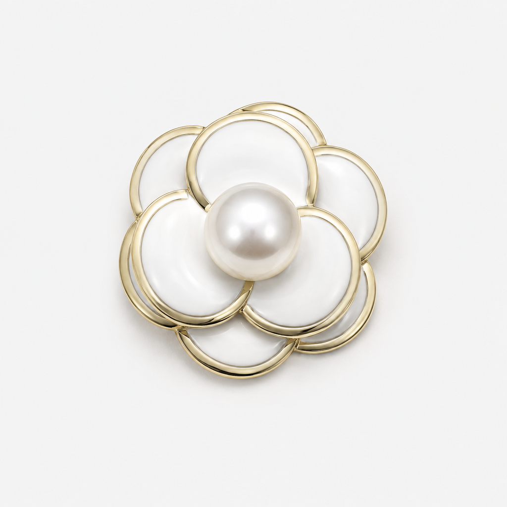 Broche Camélia mid