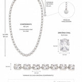 Colar Riviera Nice: zircônia oval 0,4 mm, 40 cm (total com 10 cm extensão)
