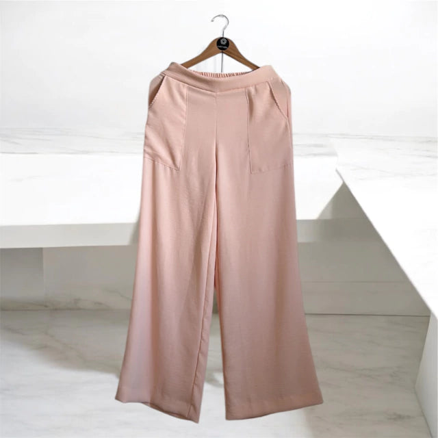 Calça Mavie pêssego pantalona, cós com vista lisa na frente