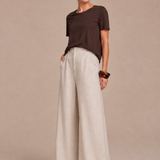 Calça Veneza creme de perna ampla