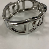 Pulseira prateada Grazi Silver com elos vazados e fecho ajustável
