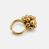 Anel Times mini dourado com buquê de esferas metalizadas