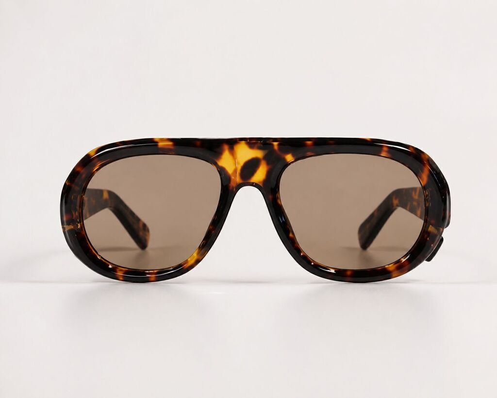 Óculos de sol Paola Turtle com armação tartaruga e lentes marrons