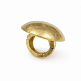 Anel Brigitte oval dourado com aro aberto na parte inferior