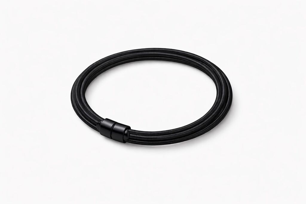 Pulseira Dora preta de cordão com fecho ajustável