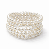 Pulseira Ana Julian oval de pérolas brancas, várias voltas